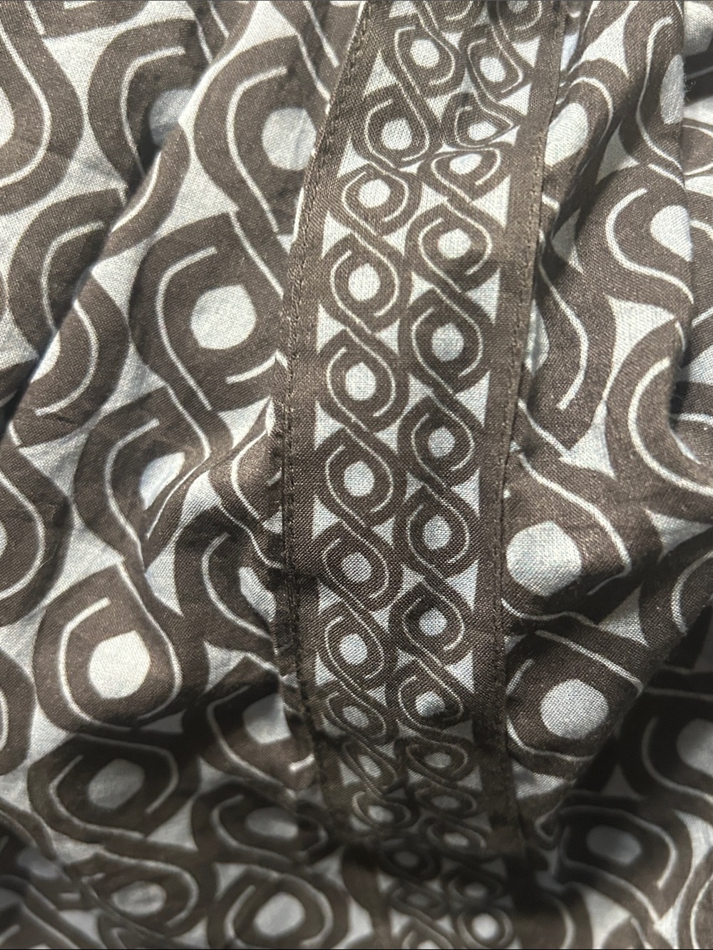 🧸GRETCHEN SCOTT blue & Grey Geometric Pullover Blouse size M GUC - Picture 6 of 9